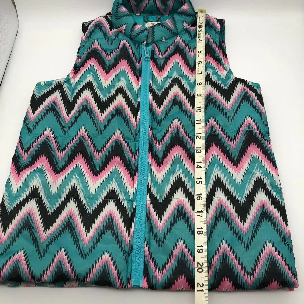 One Step Up Girls Lightweight Quilted‎ Style Vest Chevron Print Size M (10/12)